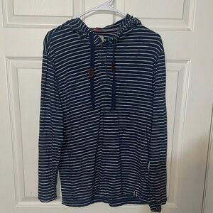 Navy Striped Men's Hoodie